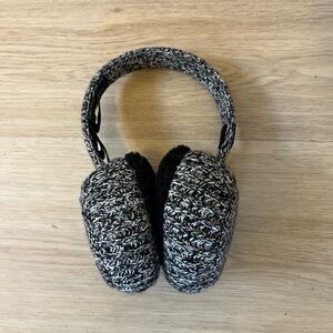 Sutton Grey and black shearling and cashmere Rag & Bone earmuffs